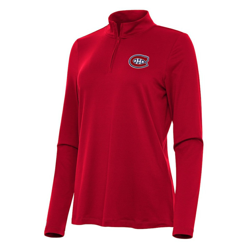 NHL Montreal Canadiens Antigua Women's Reprocess Quarter-Zip Top - Red