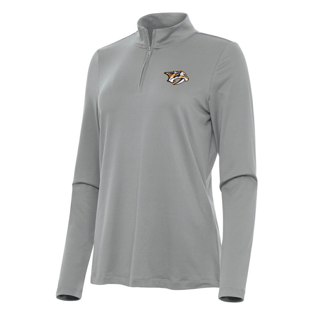 NHL Nashville Predators Antigua Women's Reprocess Quarter-Zip Top - Gray
