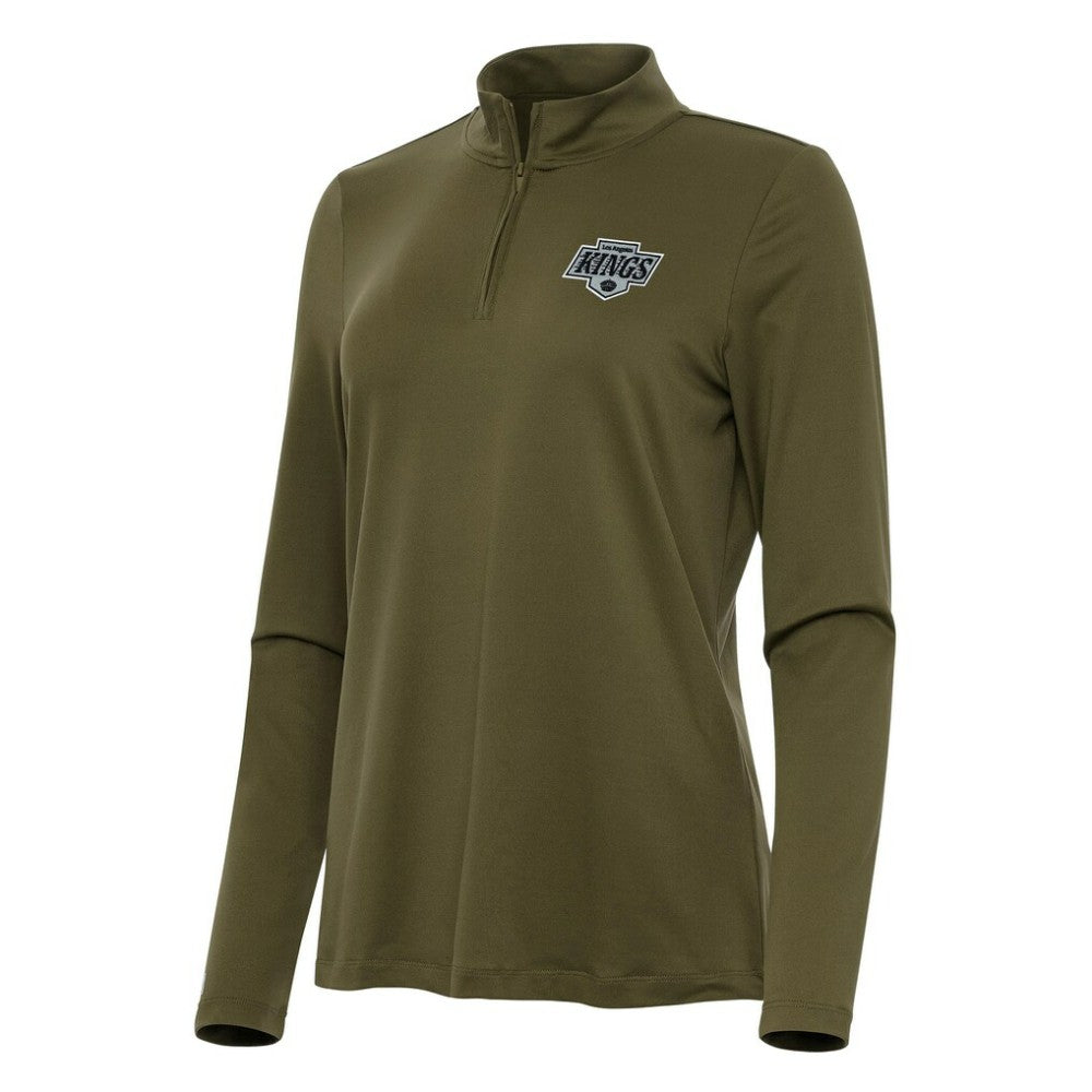NHL Los Angeles Kings Antigua Women's Reprocess Quarter-Zip Top - Olive