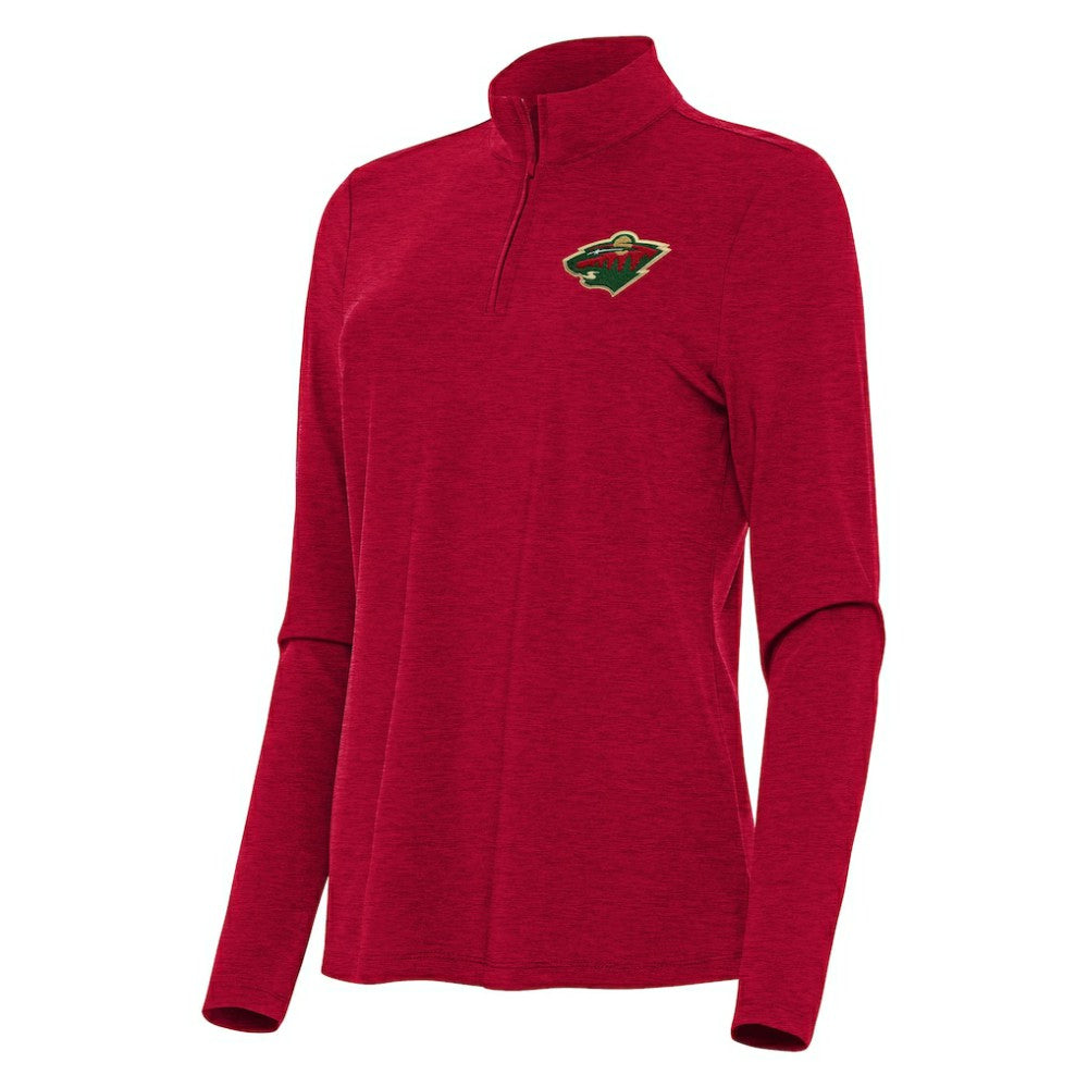 NHL Minnesota Wild Antigua Women's Bright Quarter-Zip Top - Heather Red
