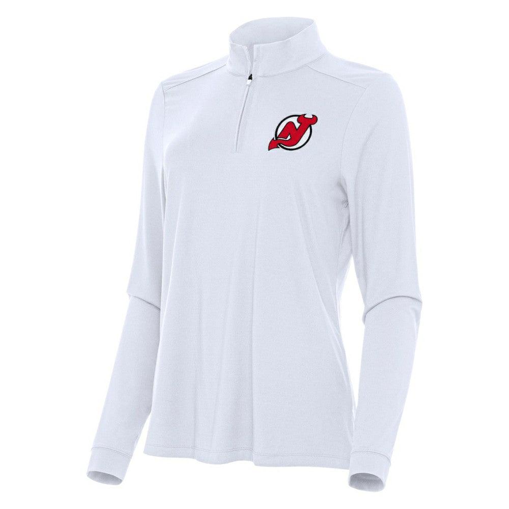 NHL New Jersey Devils Antigua Women's Intent Quarter-Zip Top - White
