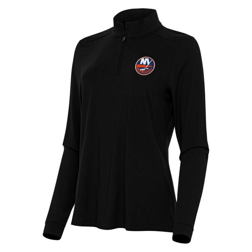 NHL New York Islanders Antigua Women's Intent Quarter-Zip Top - Black