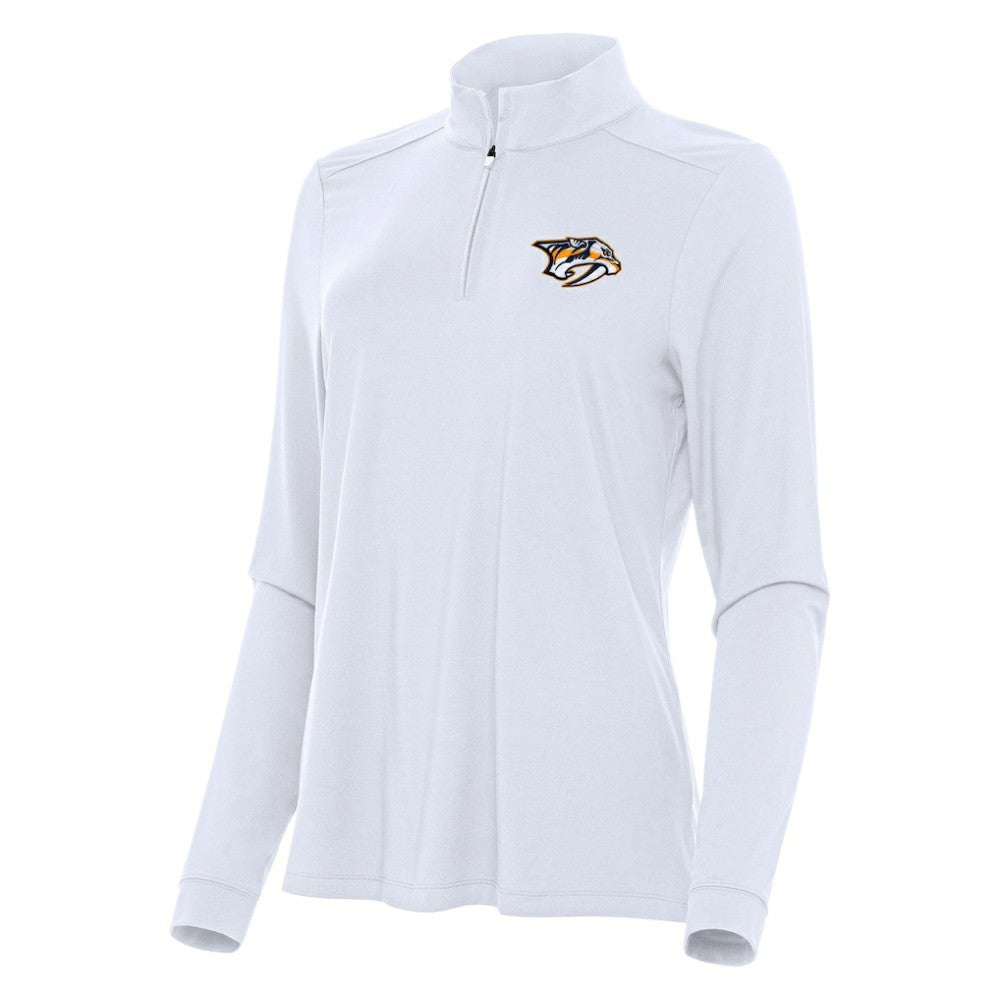 NHL Nashville Predators Antigua Women's Intent Quarter-Zip Top - White