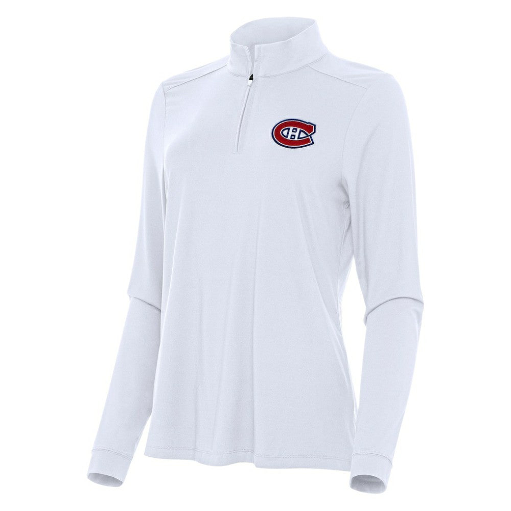 NHL Montreal Canadiens Antigua Women's Intent Quarter-Zip Top - White