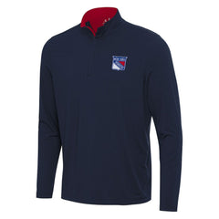 NHL New York Rangers Antigua Content Quarter-Zip Pullover Top - Navy/Red