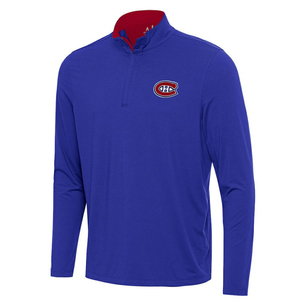 NHL Montreal Canadiens Antigua Content Quarter-Zip Pullover Top - Blue/Red