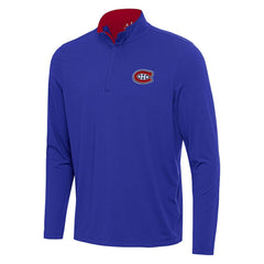 NHL Montreal Canadiens Antigua Content Quarter-Zip Pullover Top - Blue/Red