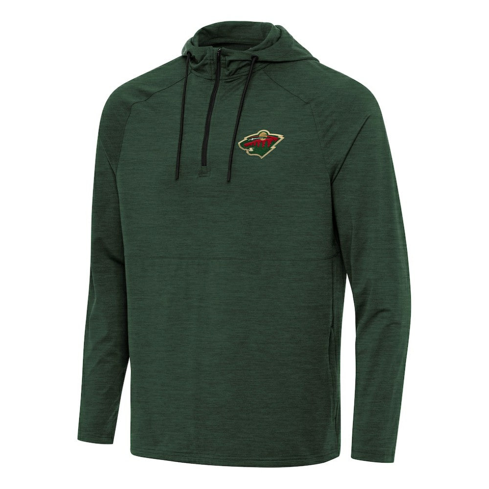 NHL Minnesota Wild Antigua Spikes Quarter-Zip Hoodie - Hunter Green