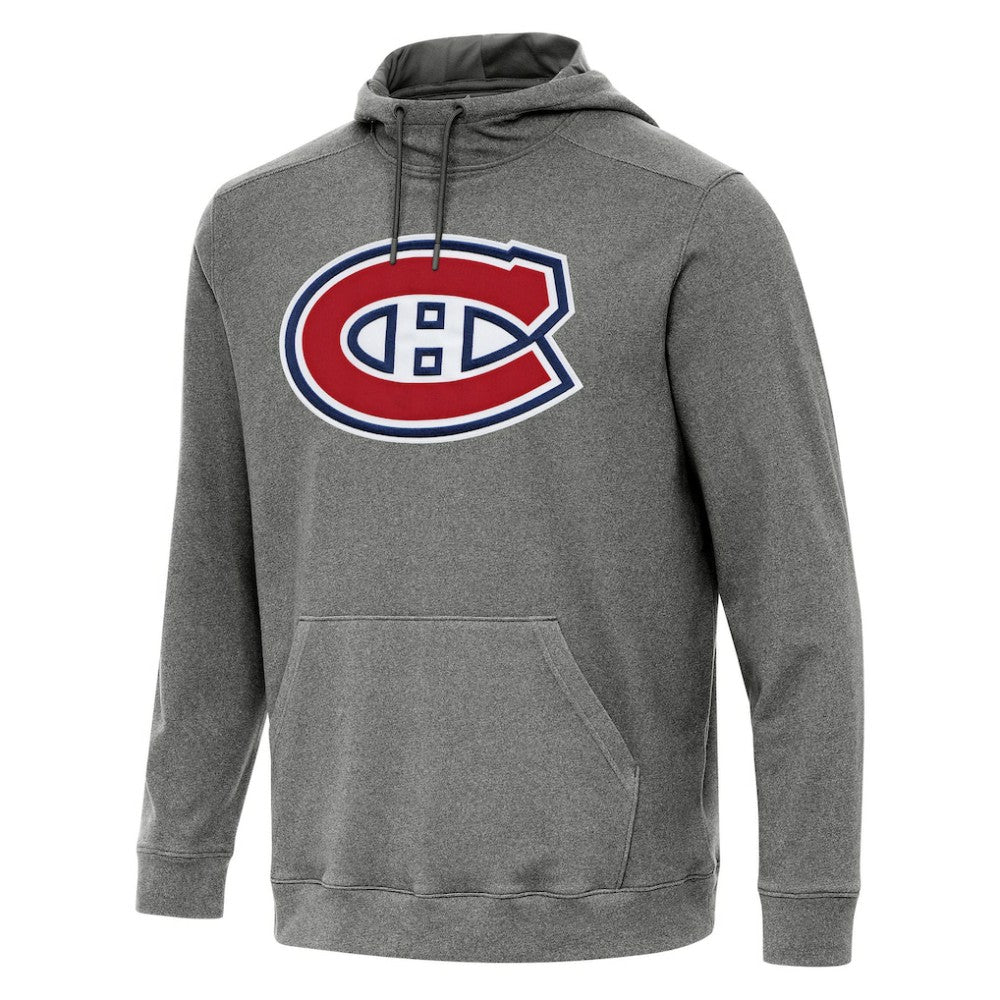 NHL Montreal Canadiens Antigua Cloud Pullover Hoodie - Heather Black
