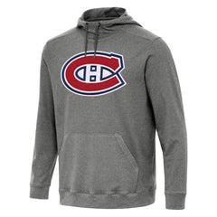 NHL Montreal Canadiens Antigua Cloud Pullover Hoodie - Heather Black