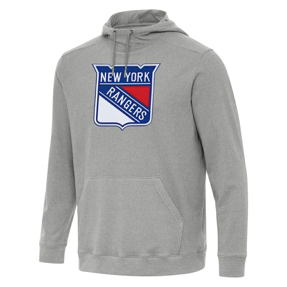 NHL New York Rangers Antigua Cloud Pullover Hoodie - Heather Gray