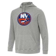 NHL New York Islanders Antigua Cloud Pullover Hoodie - Heather Gray