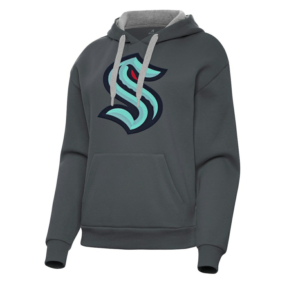 NHL Seattle Kraken Antigua Women's Victory Pullover Hoodie - Charcoal