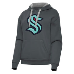 NHL Seattle Kraken Antigua Women's Victory Pullover Hoodie - Charcoal