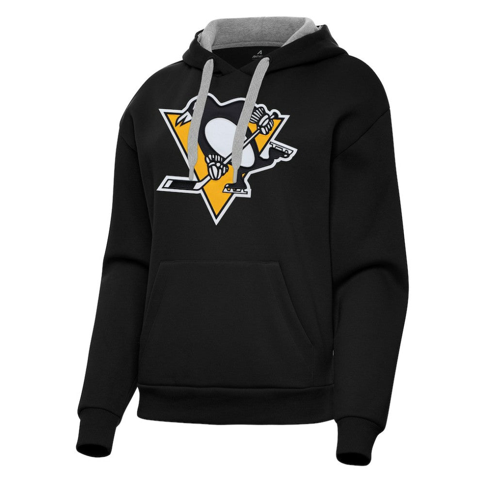 NHL Pittsburgh Penguins Antigua Women's Victory Pullover Hoodie - Black