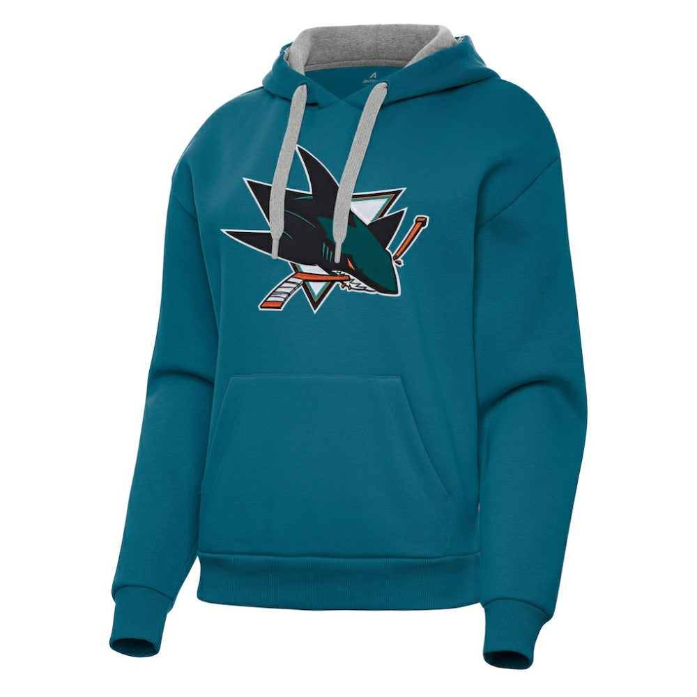 NHL San Jose Sharks Antigua Women's Victory Pullover Hoodie - Teal