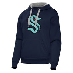 NHL Seattle Kraken Antigua Women's Victory Pullover Hoodie - Deep Sea Blue