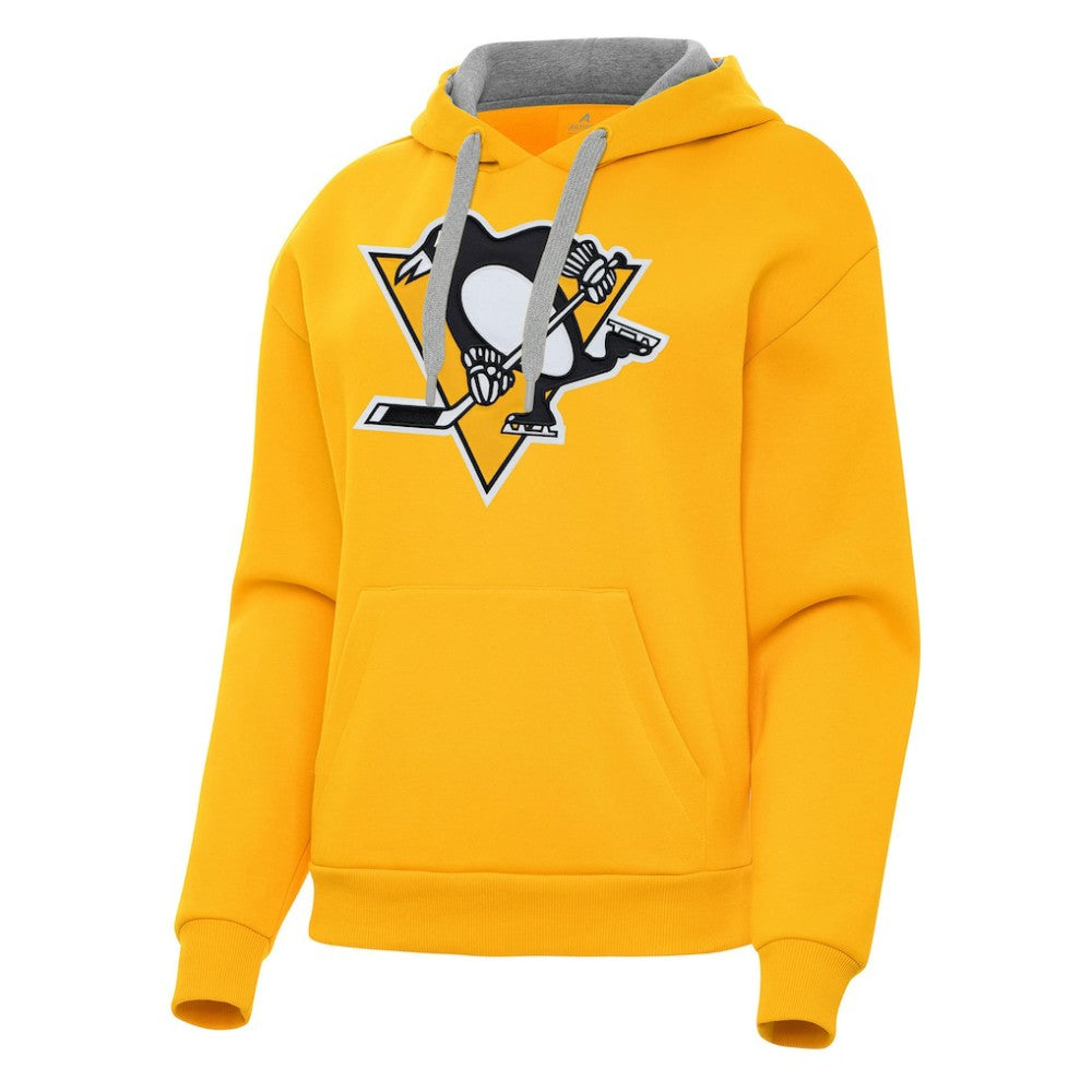 NHL Pittsburgh Penguins Antigua Women's Victory Pullover Hoodie - Gold