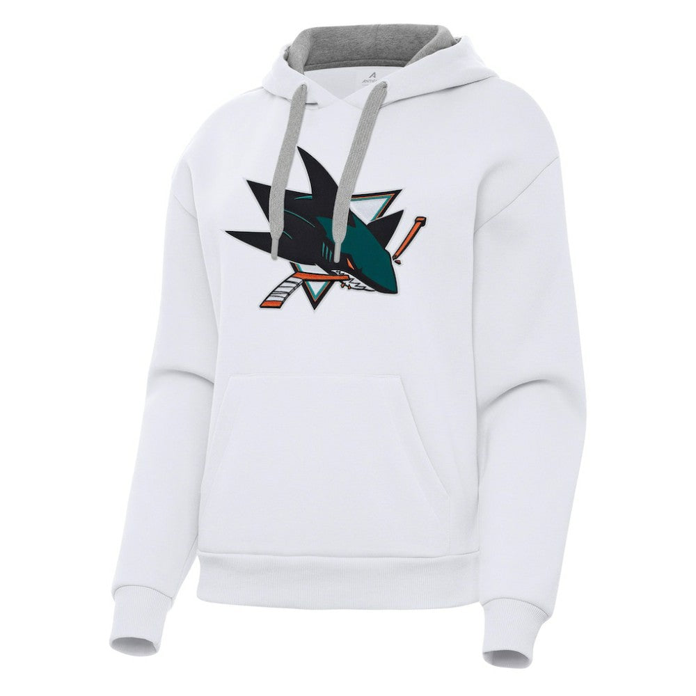 NHL San Jose Sharks Antigua Women's Victory Pullover Hoodie - White