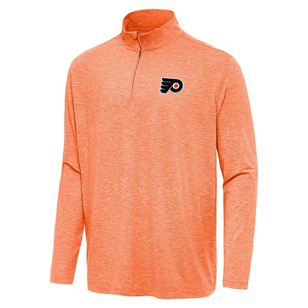 NHL Philadelphia Flyers Antigua Hunk Quarter-Zip Top - Heather Orange