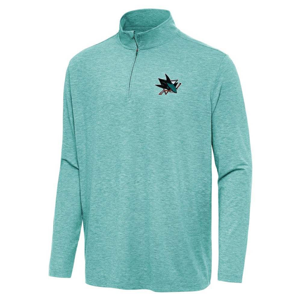 NHL San Jose Sharks Antigua Hunk Quarter-Zip Top - Heather Aqua