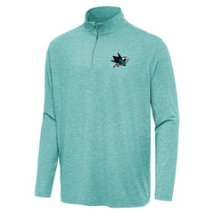NHL San Jose Sharks Antigua Hunk Quarter-Zip Top - Heather Aqua
