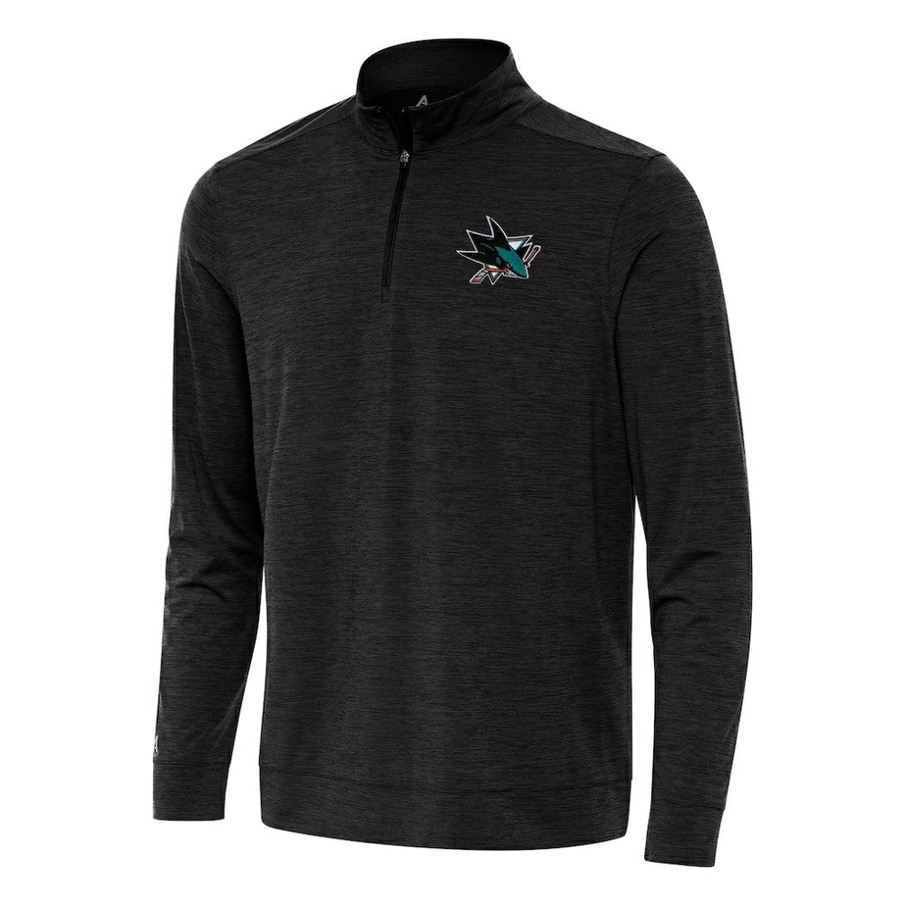 NHL San Jose Sharks Antigua Bright Quarter-Zip Top - Heather Black