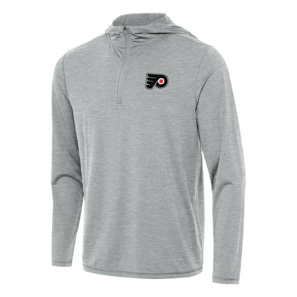 NHL Philadelphia Flyers Antigua Tidy Quarter-Zip Hoodie - Heather Gray