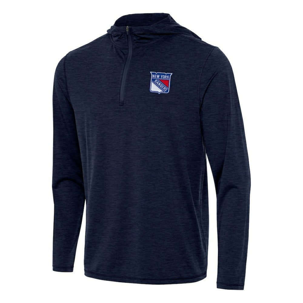NHL New York Rangers Antigua Tidy Quarter-Zip Hoodie - Heather Navy