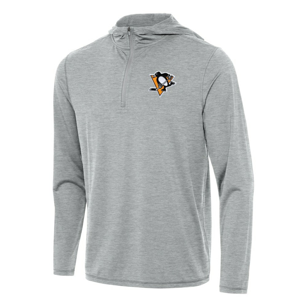 NHL Pittsburgh Penguins Antigua Tidy Quarter-Zip Hoodie - Heather Gray