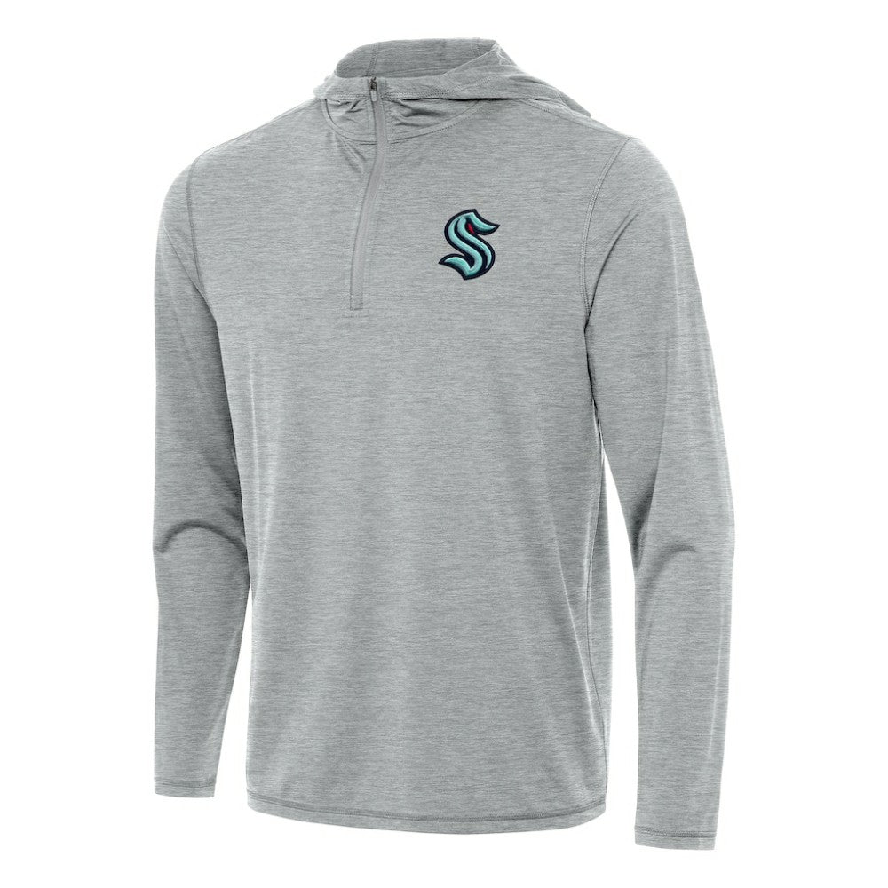 NHL Seattle Kraken Antigua Tidy Quarter-Zip Hoodie - Heather Gray
