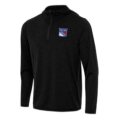 NHL New York Rangers Antigua Tidy Quarter-Zip Hoodie - Heather Black
