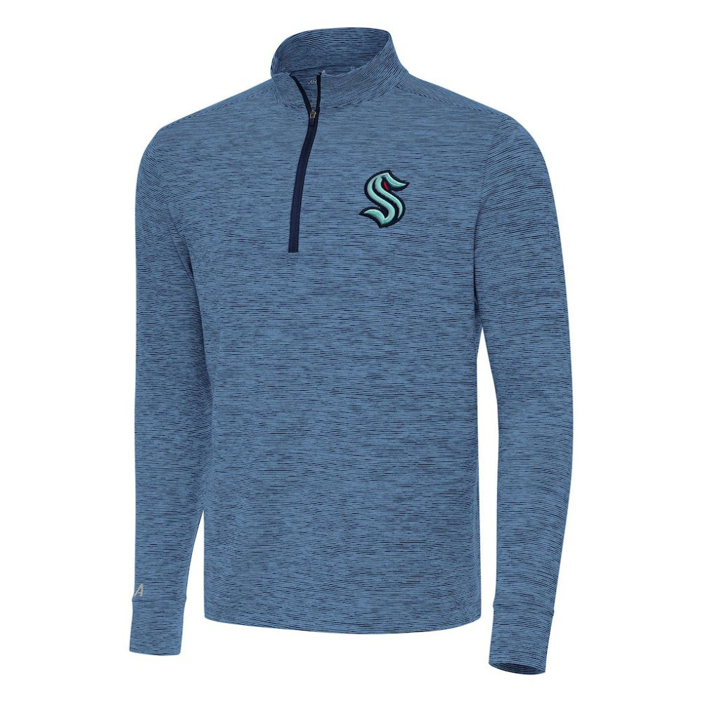 NHL Seattle Kraken Antigua Cause Quarter-Zip Top - Heather Navy