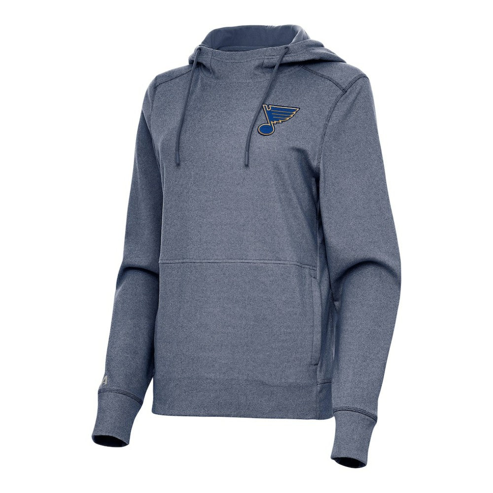NHL St. Louis Blues Antigua Women's Justice Pullover Hoodie - Heather Navy