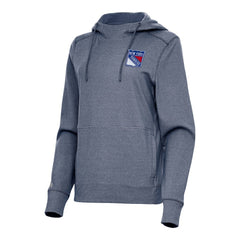 NHL New York Rangers Antigua Women's Justice Pullover Hoodie - Heather Navy