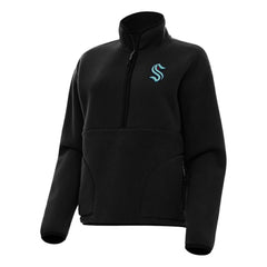 NHL Seattle Kraken Antigua Women's Figure Half-Zip Pullover Sweatshirt - Black