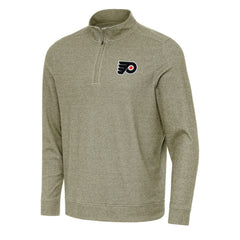 NHL Philadelphia Flyers Antigua Subtle Quarter-Zip Sweatshirt - Olive