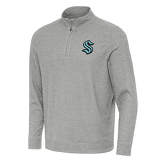 NHL Seattle Kraken Antigua Subtle Quarter-Zip Sweatshirt - Heather Gray