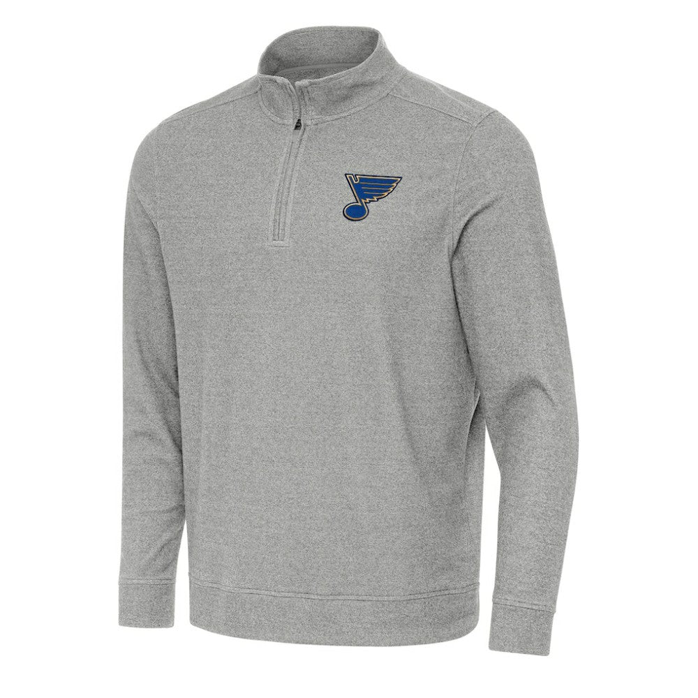 NHL St. Louis Blues Antigua Subtle Quarter-Zip Sweatshirt - Heather Gray