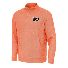 NHL Philadelphia Flyers Antigua Subtle Quarter-Zip Sweatshirt - Heather Orange