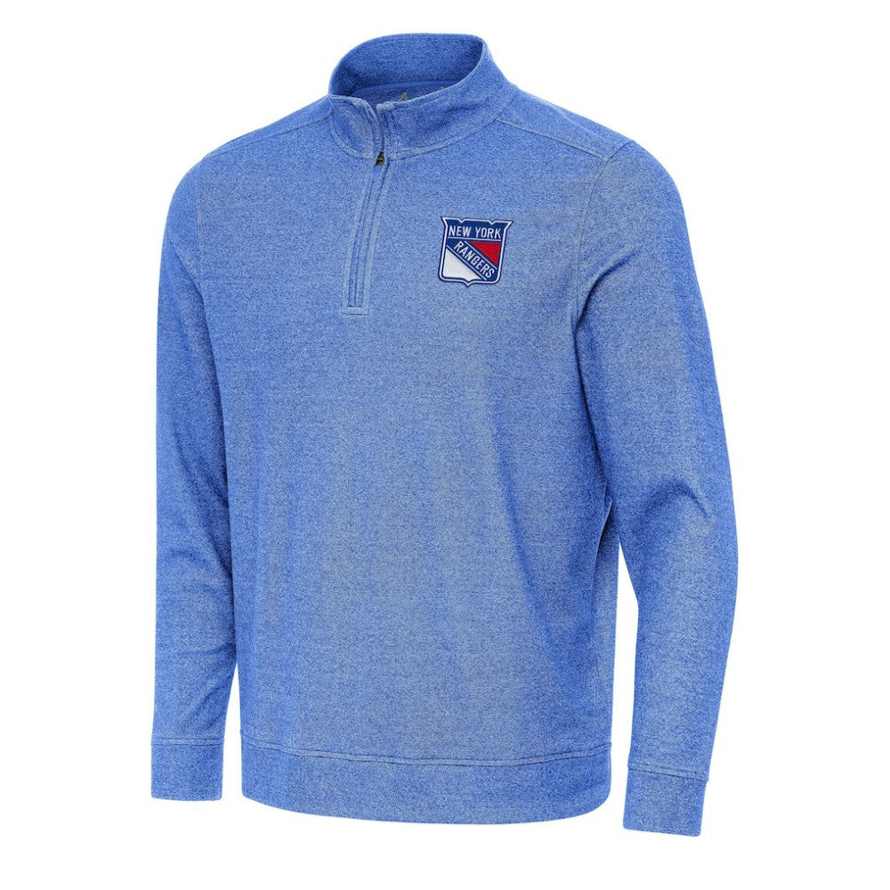 NHL New York Rangers Antigua Subtle Quarter-Zip Sweatshirt - Heather Royal