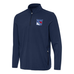 NHL New York Rangers Antigua Perilous Quarter-Zip Sweatshirt - Navy