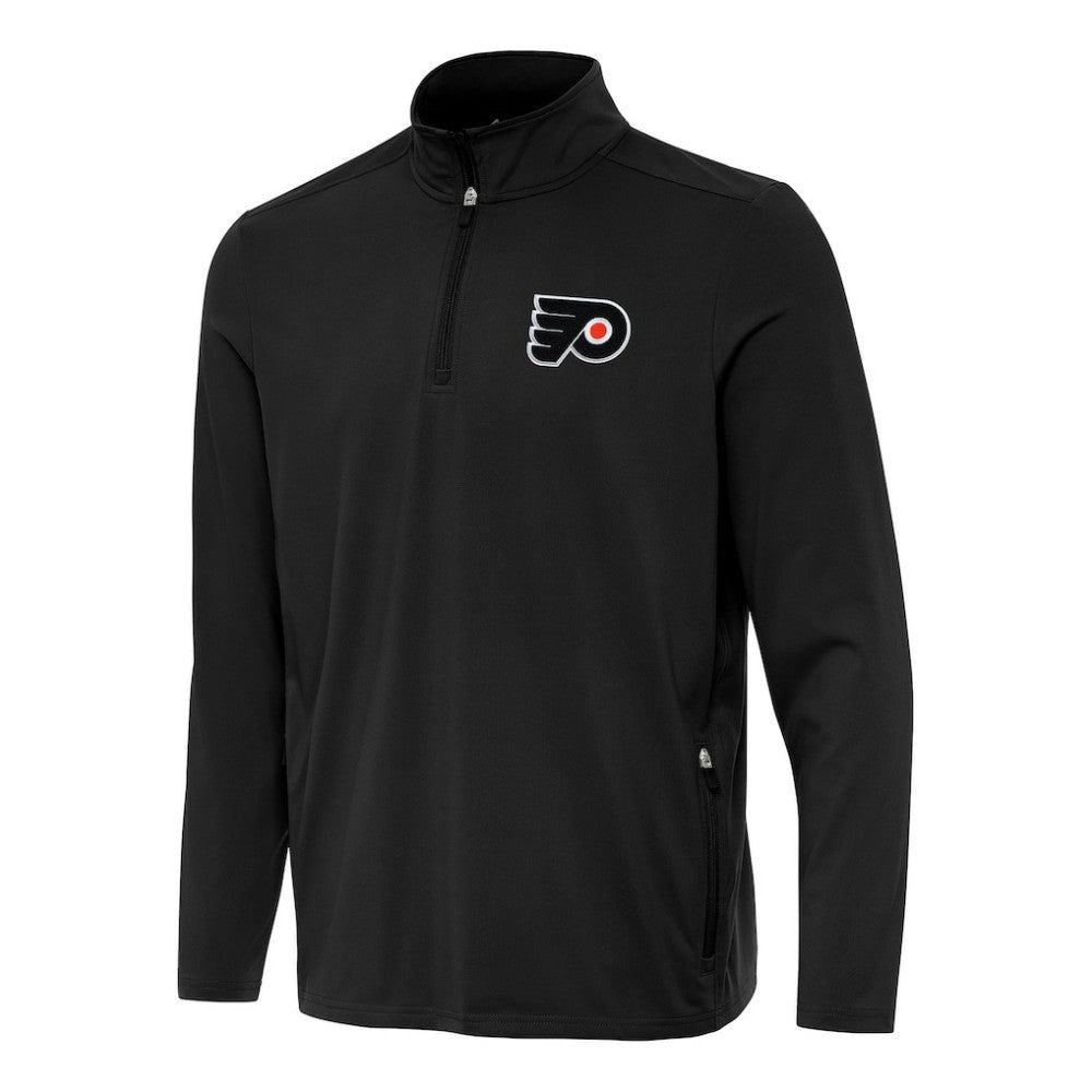 NHL Philadelphia Flyers Antigua Perilous Quarter-Zip Sweatshirt - Black