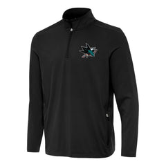 NHL San Jose Sharks Antigua Perilous Quarter-Zip Sweatshirt - Black