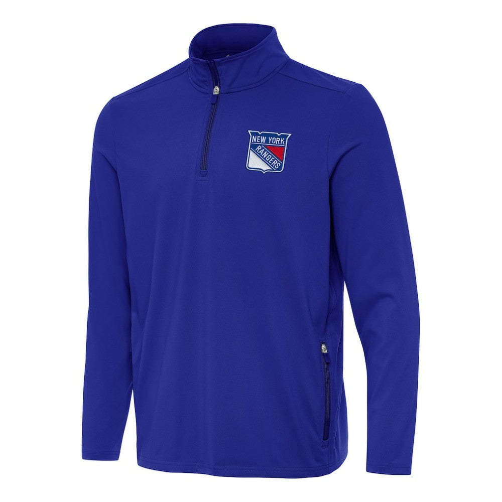 NHL New York Rangers Antigua Perilous Quarter-Zip Sweatshirt - Royal