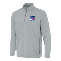 NHL New York Rangers Antigua Perilous Quarter-Zip Sweatshirt - Gray