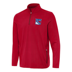 NHL New York Rangers Antigua Perilous Quarter-Zip Sweatshirt - Red