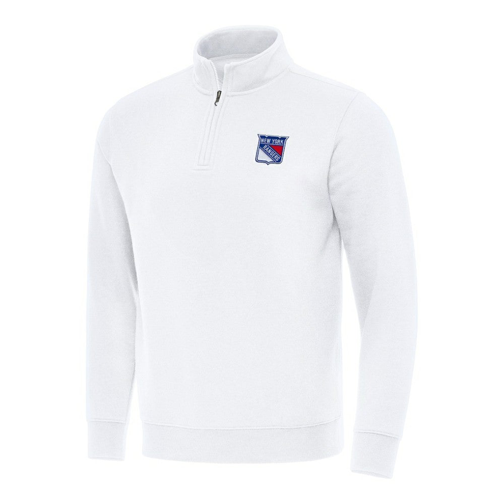 NHL New York Rangers Antigua Victory Quarter-Zip Mock Sweatshirt - White