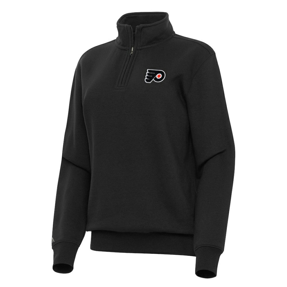 NHL Philadelphia Flyers Antigua Women's Victory Quarter-Zip Sweatshirt - Black