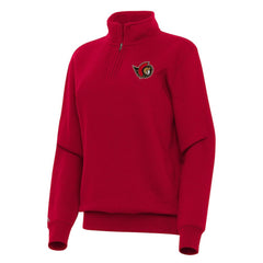 NHL Ottawa Senators Antigua Women's Victory Quarter-Zip Sweatshirt - Red